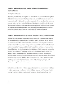 Buddhist-Christian Encounter and Dialogue: a Critical, Contextual Approach
