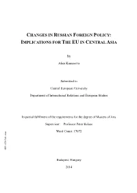 Implications for the Eu in Central Asia
