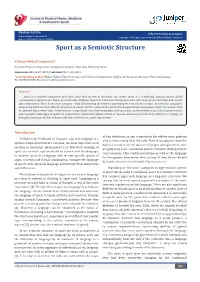 Sport As a Semiotic Structure