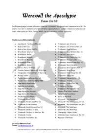 The Following Pages Contain All Totems Listed up in Werewolf the Apocalypse Supplements So Far