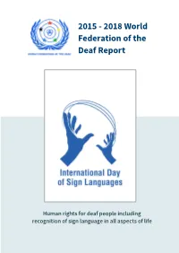 2015 - 2018 World Federation of the Deaf Report