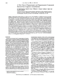 A New Class of Organocopper and Organocuprate Compounds Derived from Copper( I) Arenethiolates D