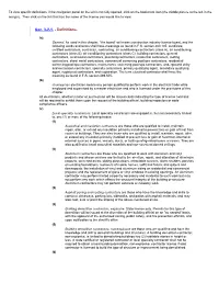 Contractor License Definitions