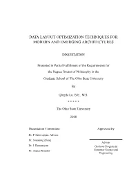Data Layout Optimization Techniques for Modern and Emerging Architectures