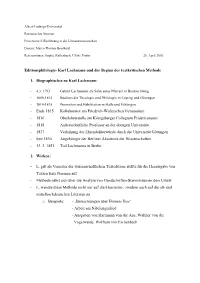 Lachmann, Textkritische Methode