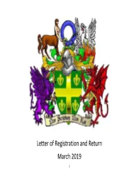 Letter of Registration and Return March 2019