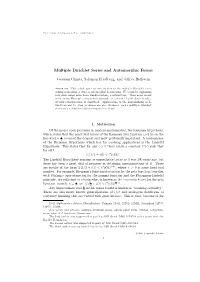Multiple Dirichlet Series and Automorphic Forms
