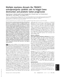 Multiple Myeloma Disrupts the TRANCE Osteoprotegerin