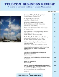 TBR ISSUE - 4 JANUARY 2011 the Editorial Board of the Telecom Business Review