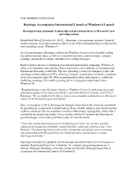 Benzinga Accompanies International Launch of Windows 8 Launch