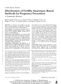 Effectiveness of Fertility Awareness–Based Methods for Pregnancy