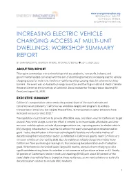 Increasing Electric Vehicle Charging Access at Multi-Unit Dwellings: Workshop Summary Report
