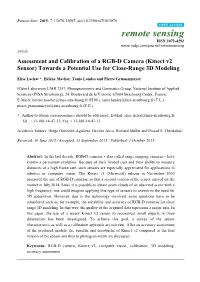 Kinect V2 Sensor) Towards a Potential Use for Close-Range 3D Modeling