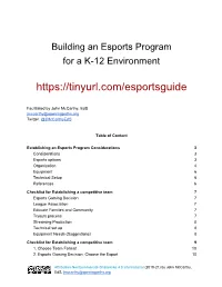 Starting an Esports Program Pdf 109.51 KB