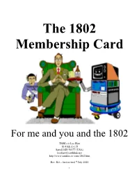 The 1802 Membership Card
