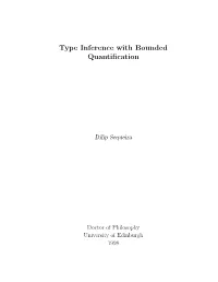 Type Inference with Bounded Quantification