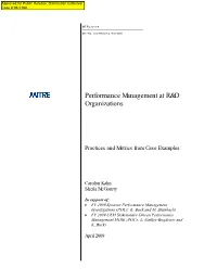 Performance Management at R&D Organizations