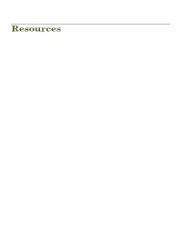 Resources Age Left Intentionally Blank) Resources Table of Contents