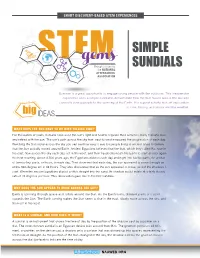 Stemgems SIMPLE SUNDIALS
