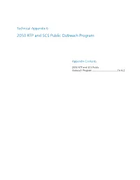 2050 RTP and SCS Public Outreach Program