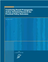 Countering Daesh Propaganda: Action-Oriented Research for Practical Policy Outcomes Experts Workshop