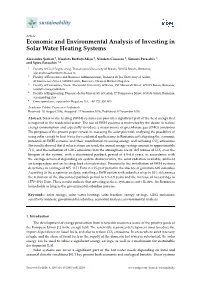 Economic and Environmental Analysis of Investing in Solar Water Heating Systems