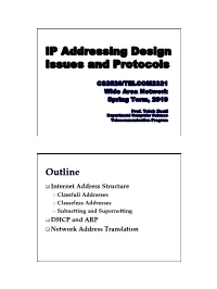 IP Addressing Design Issues and Protocols