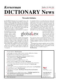 Kernerman Kdictionaries.Com/Kdn DICTIONARY News Towards Globalex