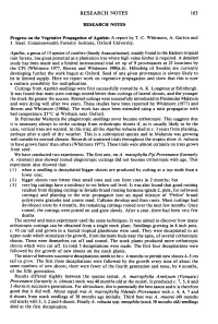 Progress on the Vegetative Propagation of Agathis: a Report by T