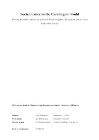 Social Justice in the Carolingian World Poverty, Hierarchy, and the (Non)Uses of Pseudo-Cyprian’S De Duodecim Abusivis Saeculi in the Ninth Century
