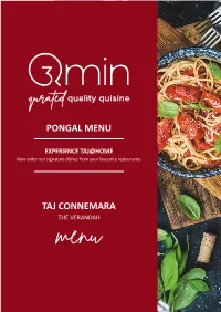 TCON QMIN Pongal Menu