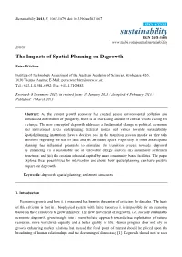 The Impacts of Spatial Planning on Degrowth
