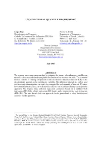 Unconditional Quantile Regressions*