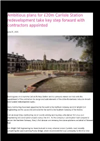 Ambitious Plans for £20M Carlisle Station Redevelopment Take Key Step Forward with Contractors Appointed
