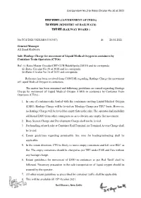 Corrigendum No.3 to Rates Circular No.16 of 2021 Rail Bhavan, New