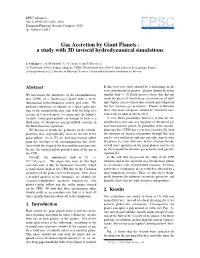 Gas Accretion by Giant Planets : a Study with 3D Inviscid Hydrodynamical Simulations