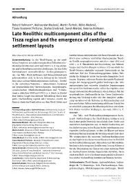 Late Neolithic Multicomponent Sites of the Tisza Region and The