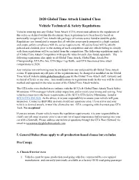 2020 Global Time Attack Limited Class Vehicle Technical & Safety