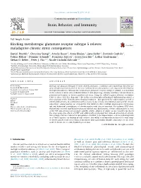 Blocking Metabotropic Glutamate Receptor Subtype 5 Relieves Maladaptive Chronic Stress Consequences