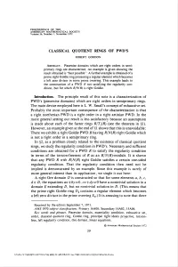 Classical Quotient Rings of Pwd's Robert Gordon