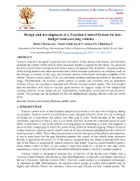Design and Development of a Traction Control System for Low- Budget Load-Carrying Vehicles Bobin Cherian Jos*, Vimal, Sabin Jacob N, Sooraj S S, Chinduraj P