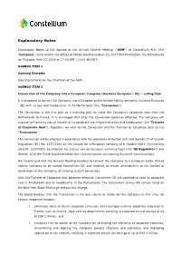 Explanatory Notes