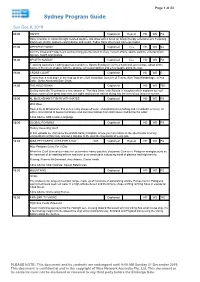 Sydney Program Guide