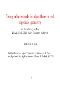 Using Infinitesimals for Algorithms in Real Algebraic Geometry