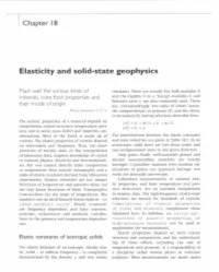 Chapter 18. Elasticity and Solid-State Geophysics