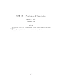 CSCE 355 — Foundations of Computation