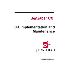 CX Implementation & Maintenance Technical Manual