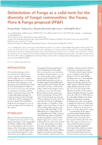 Delimitation of Funga As a Valid Term for the Diversity of Fungal Communities: the Fauna, Flora & Funga Proposal (FF&F)