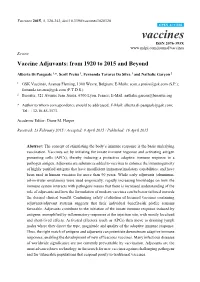 Vaccine Adjuvants: from 1920 to 2015 and Beyond