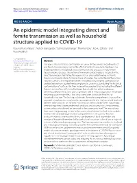 An Epidemic Model Integrating Direct and Fomite Transmission As Well As